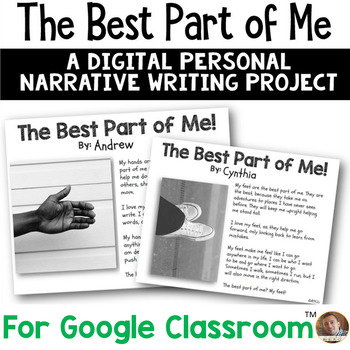 Preview of The Best Part of Me DIGITAL Writing Activity | All About Me Narrative