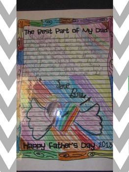 Preview of "The Best Part of Me" Paper for Mother's/Father's Day Project