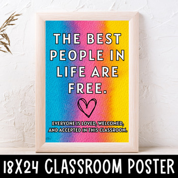 Preview of The Best People In Life Are Free Classroom Welcome Poster
