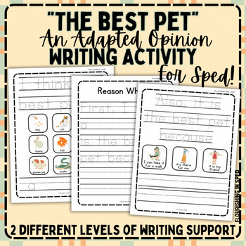 Preview of The Best Pet: A Differentiated Adapted OPINION Writing Activity for Special Ed.