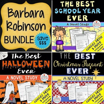 Preview of The Best School Year, Halloween, and Christmas Pageant Ever Novel Study Bundle