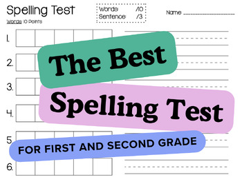 Preview of The Best Spelling Test Page with Sound Boxes