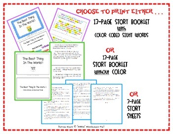 Preview of "The Best Thing In The World!" story booklet -  ALL 220 Dolch sight words!