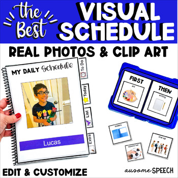 Preview of Special Education Speech Therapy Visual Schedule Autism (Edit and Customize)