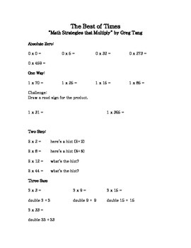 The Best of Times: Math Strategies that Multiply