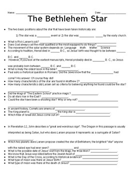 Preview of The Bethlehem Star- Fill in the Blank Worksheet