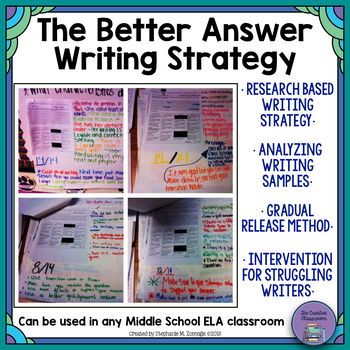Preview of The Better Answers Writing Strategy Unit