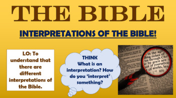 Preview of The Bible: Interpretations of the Bible!