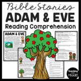 The Bible Story of Adam and Eve Reading Comprehension Worksheet Garden of Eden