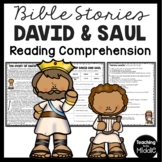 The Bible Story of David and Saul Reading Comprehension Worksheet