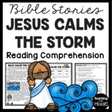 The Bible Story of Jesus Calms the Storm Reading Comprehen