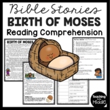 The Bible Story of the Birth of Moses Reading Comprehensio