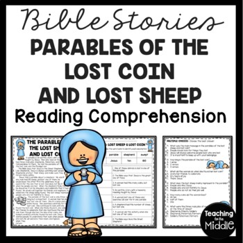 Preview of The Bible Story of the Lost Coin and Lost Sheep Reading Comprehension Worksheet