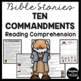 The Bible Story of the Ten Commandments Reading Comprehension Worksheet
