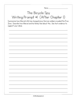 The Bicycle Spy Novel Study: 15 Quizzes and 15 Writing Prompts by Keith ...