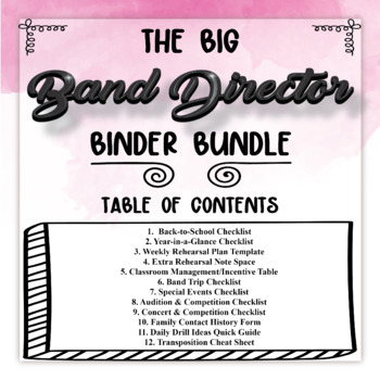 Preview of The Big Band Director Binder Bundle