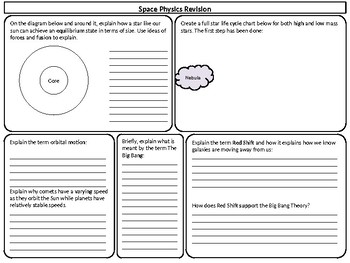 Preview of The Big Bang/Space worksheet
