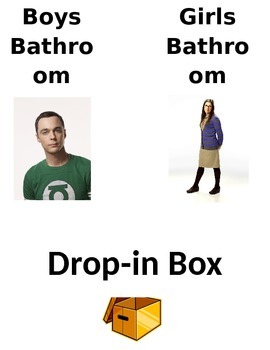 Preview of The Big Bang Theory Bathroom passes/Drop-in Box Label