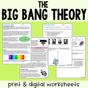 Preview of The Big Bang Theory - Reading Comprehension Worksheets