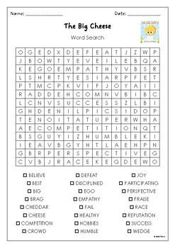 Preview of The Big Cheese by Jory John Word Search Puzzle Activity