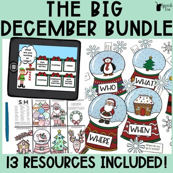 Preview of The Big December Bundle for Speech Therapy | Christmas Speech Therapy Activities