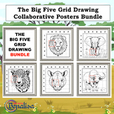 The Big Five Wild Animals Grid Drawing Collaborative Poste