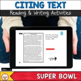 The Big Game Text Evidence Reading and Writing Activities 