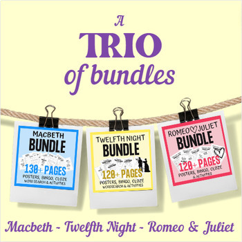Preview of A trio of BUNDLES - Macbeth, Twelfth Night, Romeo and Juliet