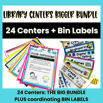 Preview of The Bigger Bundle: Library Centers for Anytime Bundle PLUS Center Bin Labels