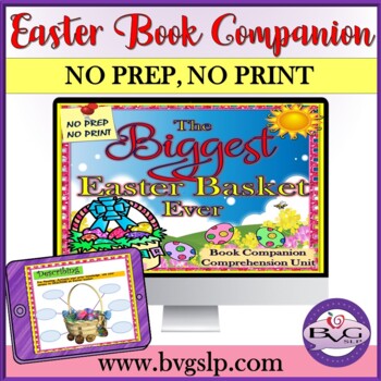 Preview of The Biggest Easter Basket Ever Language & Literacy Comprehension - Teletherapy