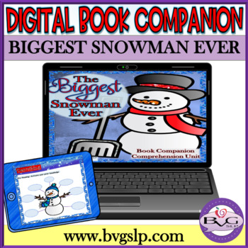 Preview of Distance Learning The Biggest Snowman Ever Language & Literacy - Teletherapy