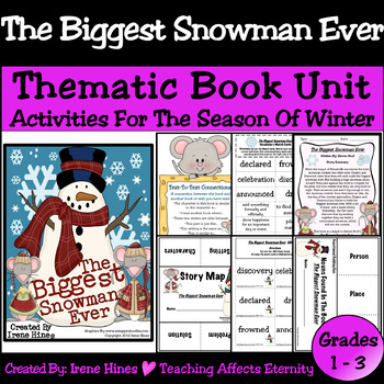 Preview of The Biggest Snowman Ever : 1st, 2nd, 3rd Grade Reading Comprehension Winter Book