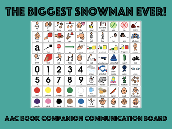 Preview of The Biggest Snowman Ever : AAC Communication Board Featuring Boardmaker Symbols