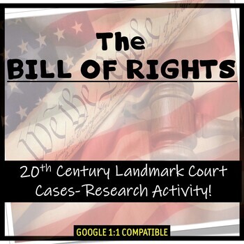 Preview of Bill of Rights Research:  20th century Landmark Court Cases! (Distance Learning)