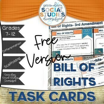 Preview of The Bill of Rights FREEBIE Differentiated Task Cards U.S. Constitution