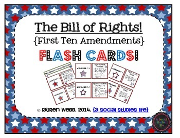 Preview of The Bill of Rights! First Ten Amendments FLASH CARDS!