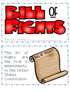 Preview of The Bill of Rights Mini-Book BW and Color