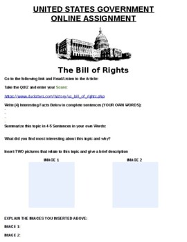 bill of rights writing assignment