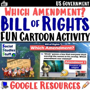 Preview of The Bill of Rights Practice Activity | US Amendments in Cartoons | Google