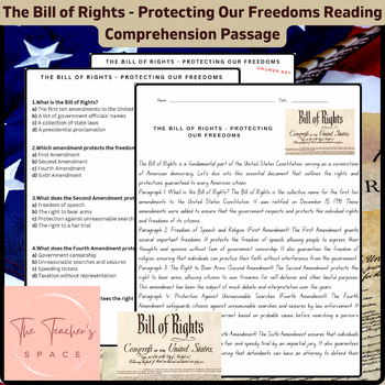 Preview of The Bill of Rights - Protecting Our Freedoms Reading Comprehension Passage