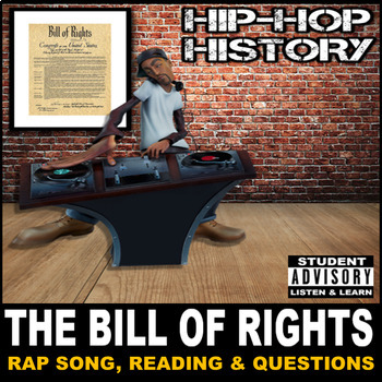 Preview of The Bill of Rights of the Constitution | Rap Song & Worksheets (Listen & Learn)