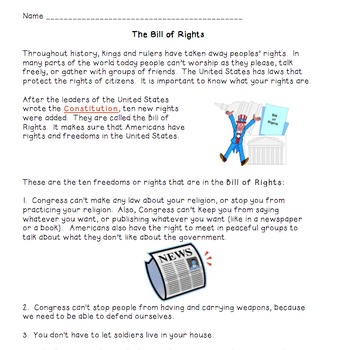 Preview of The Bill of Rights (Simplified)