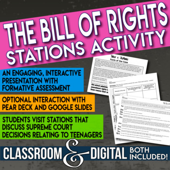 Preview of The Bill of Rights Supreme Court Stations Gallery Walk Interactive Presentation