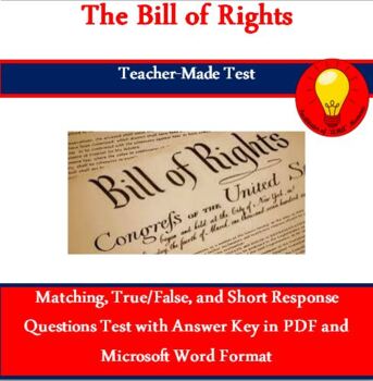 Preview of The Bill of Rights Test (Answer Key Included)
