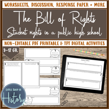 Preview of Bill of Rights: Student Rights in Public High Schools Worksheets + More