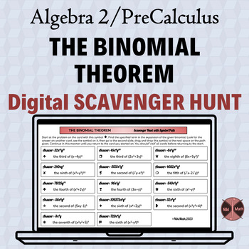 Preview of The Binomial Theorem - Digital Scavenger Hunt