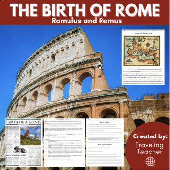 Preview of The Birth of Ancient Rome - Romulus & Remus + Geography + Reading Passages