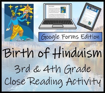Preview of The Birth of Hinduism Close Reading Activity Digital & Print | 3rd & 4th Grade