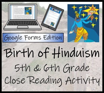 Preview of The Birth of Hinduism Close Reading Activity Digital & Print | 5th & 6th Grade