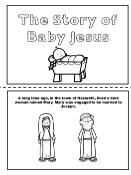 Preview of The Birth of Jesus Flip Book + bonus nativity matching activity